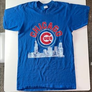 VINTAGE Chicago Cubs Kids Blue T-Shirt